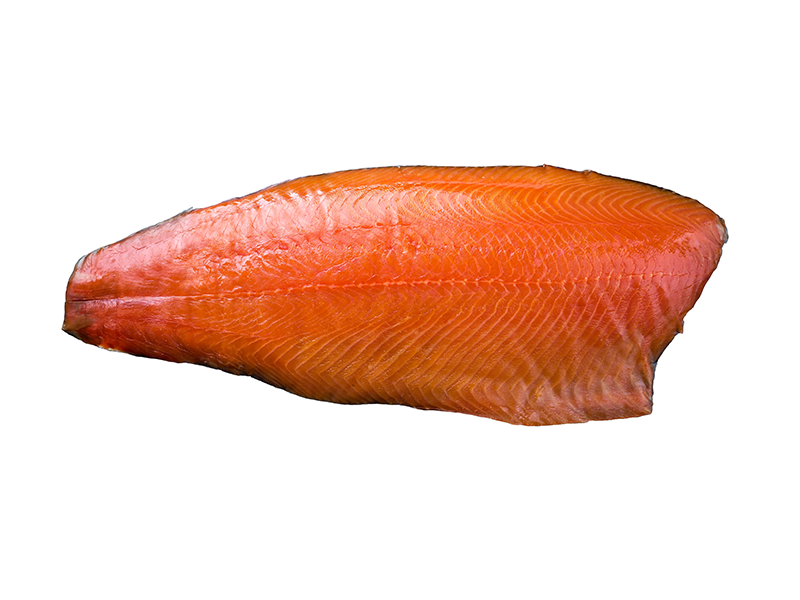 VOLLEDIGE ZIJDE GEROOKTE ZALM GESNEDEN